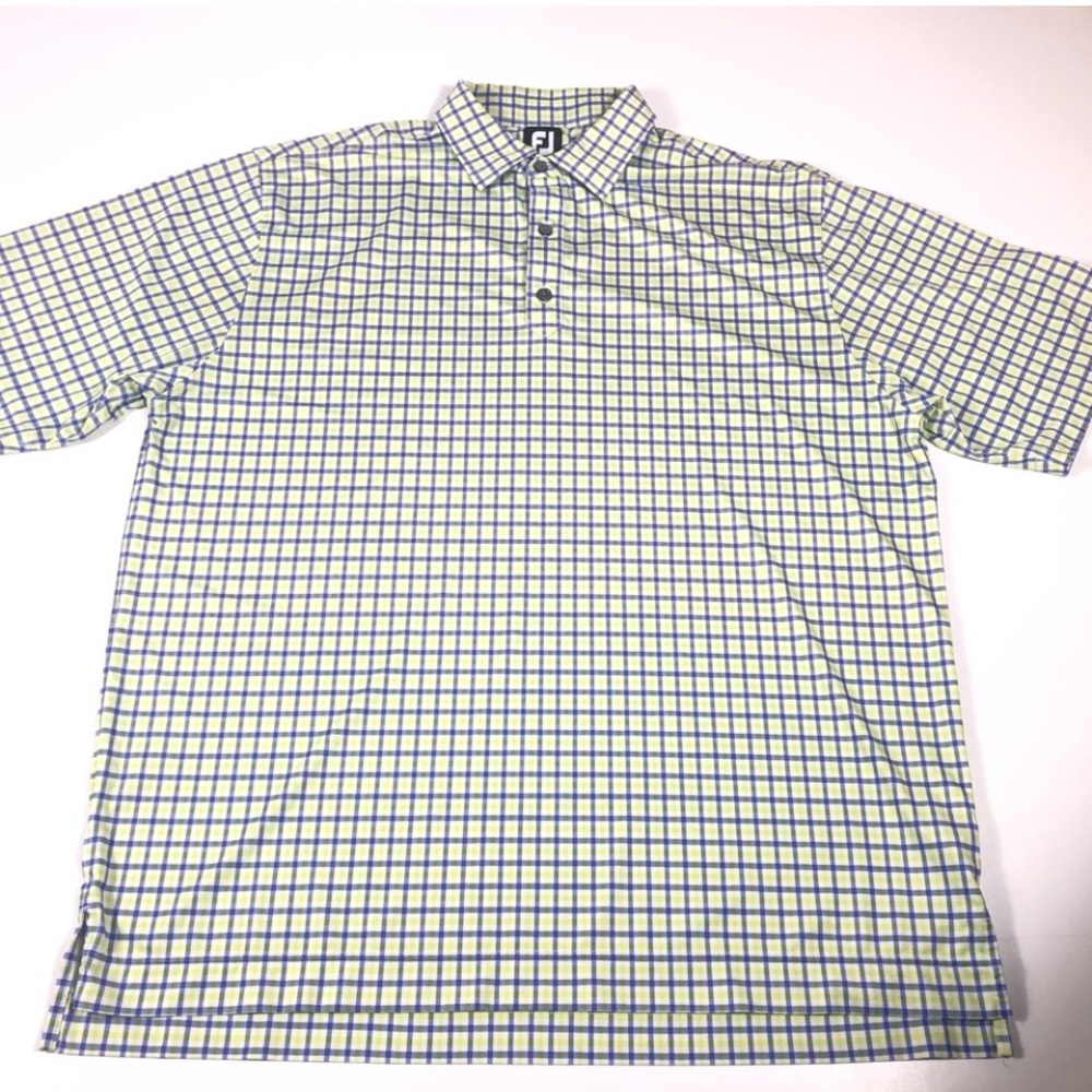 FJ Footjoy Men’s Golf Stretch Polo Shirt Size XL Green Purple Striped